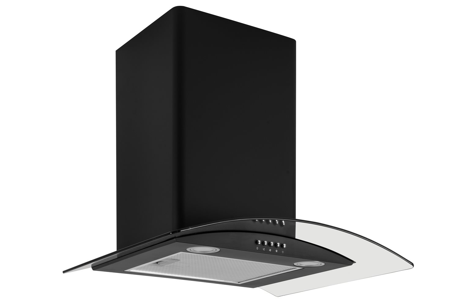 CAPLE 60CM CURVED GLASSS HOOD BLACK