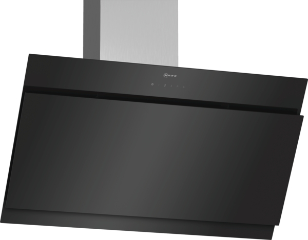 NEFF ANGLED 90CM BLACK GLASS CHIMNEY HOOD