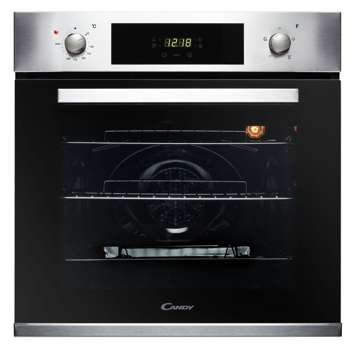 CANDY SINGLE BUILT IN FAN OVEN WITH PROGRAMMER 13AMP CONNECTION S/S