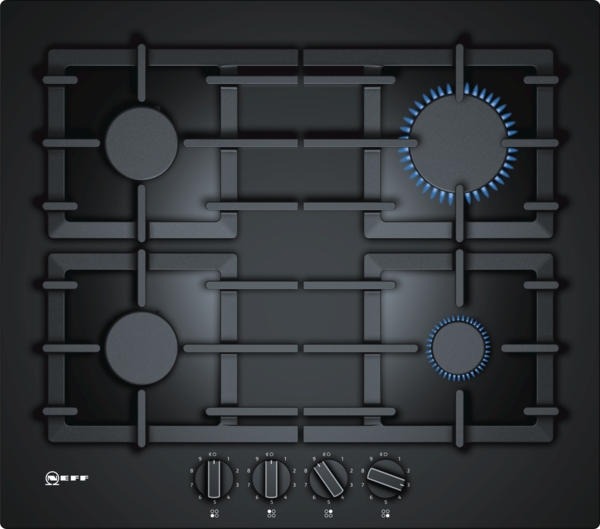 N70 NEFF 60CM GAS HOB 4 BURNERS CAST IRON SUPPORTS