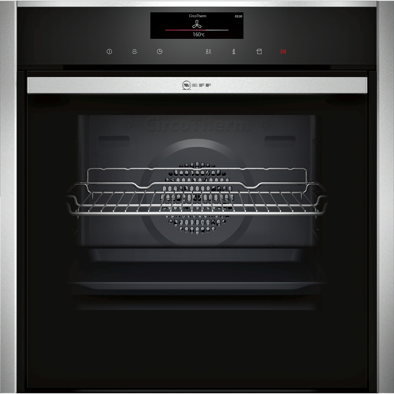 N90 NEFF SLIDE & HIDE PYROLYTIC OVEN BLACK WTIH STEEL TRIM