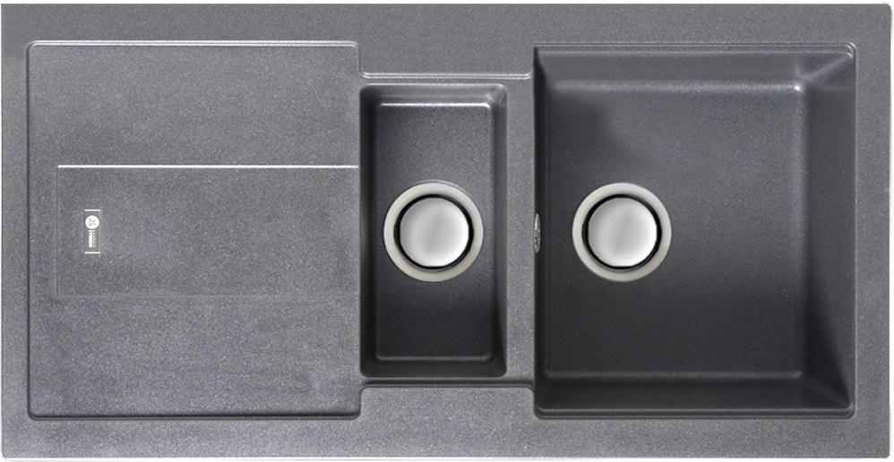 CARRON BALI 150 BOWL & HALF GRANITE SINK - STONE GREY