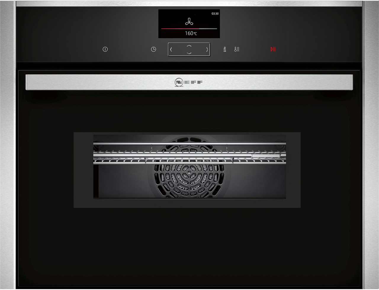 N90 NEFF COMPACT OVEN WITH MICROWAVE BLACK WITH S/S HOME CONNECT