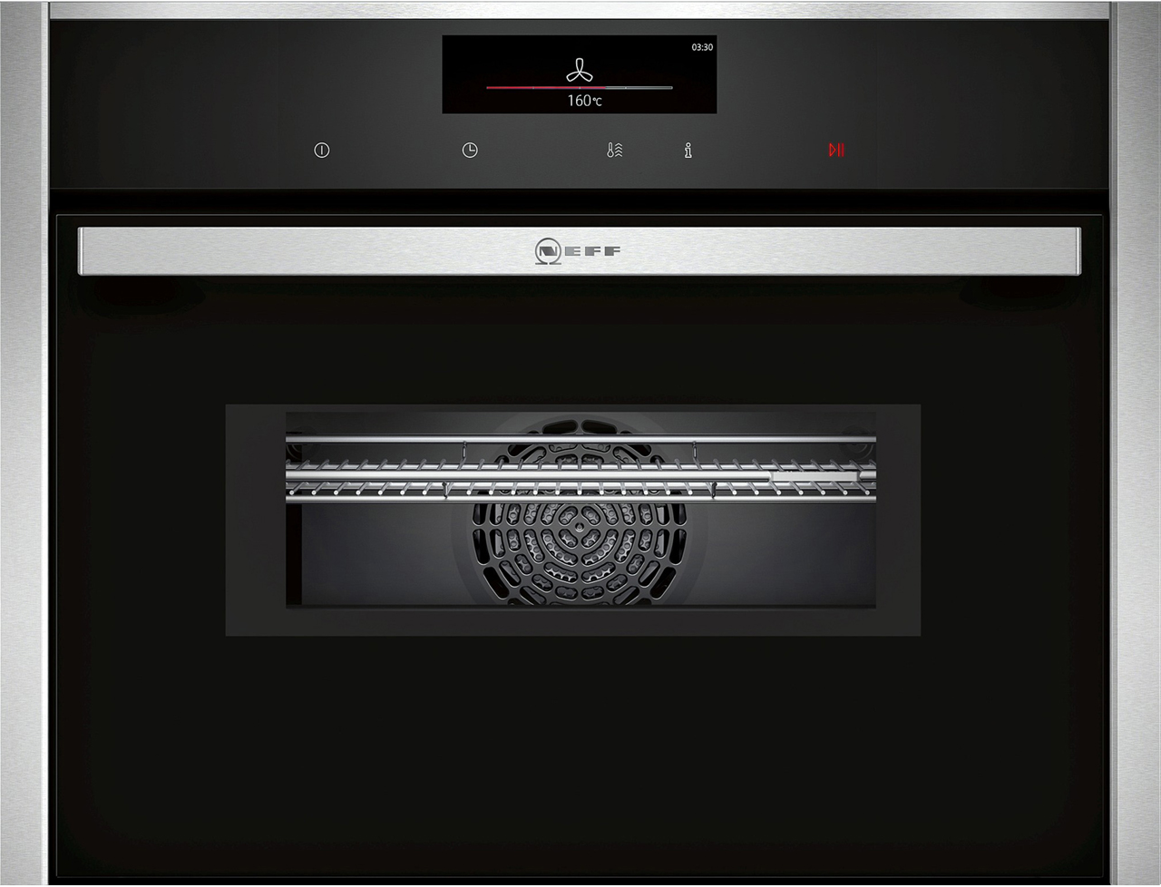N90 NEFF COMPACT OVEN WITH MICROWAVE BLACK WITH S/S HOME CONNECT
