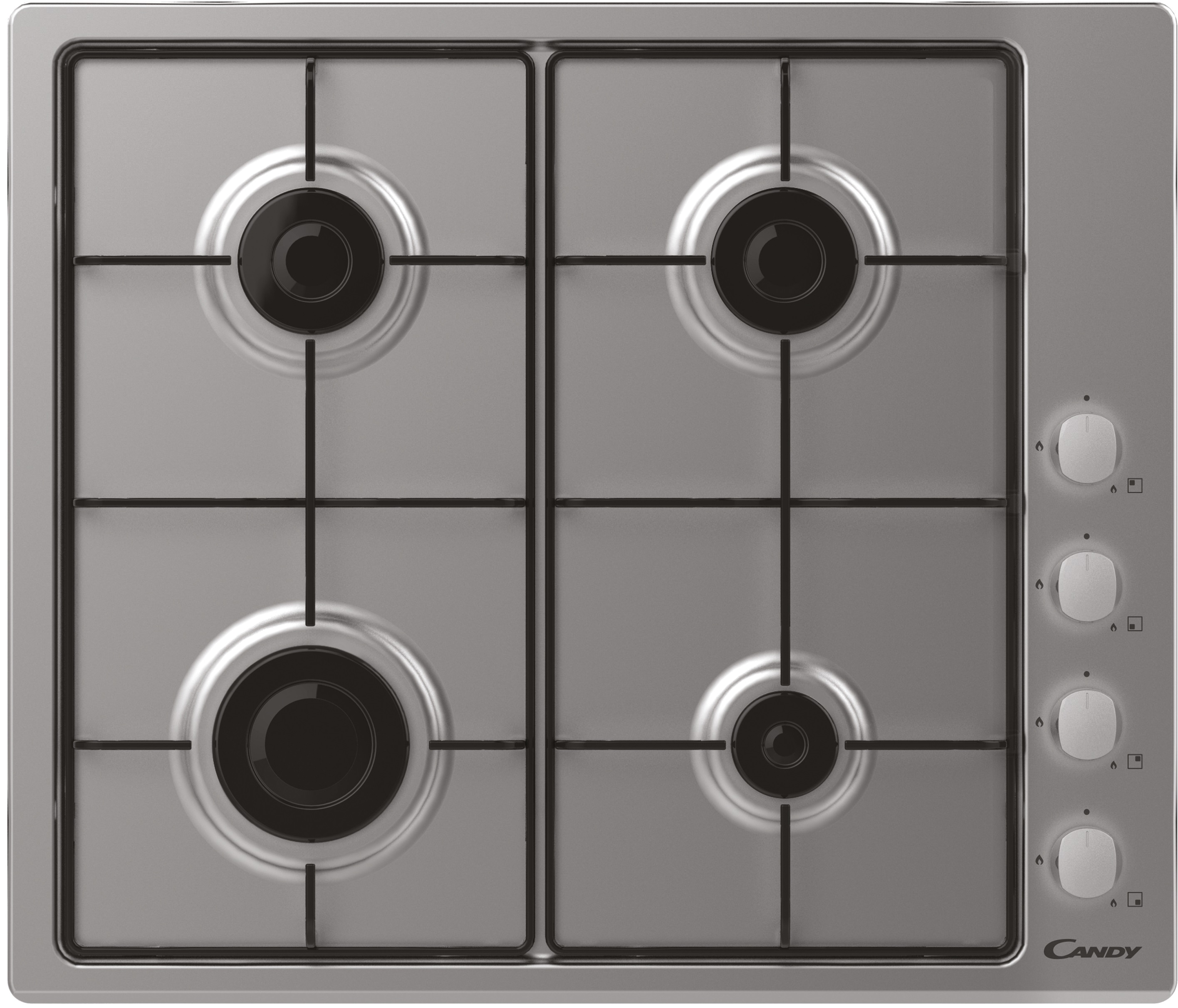 CANDY 60CM GAS HOB ENAMEL PAN STANDS S/S