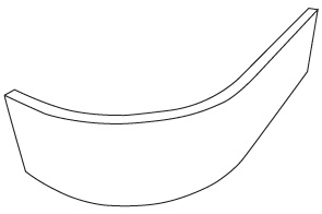 EXT CURVED PLINTH - AIRO GLOSS PAINTED ANY