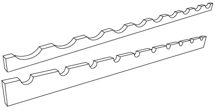 WINE RACK BOTTLE RAIL FRONT AND BACK - ASHBURY