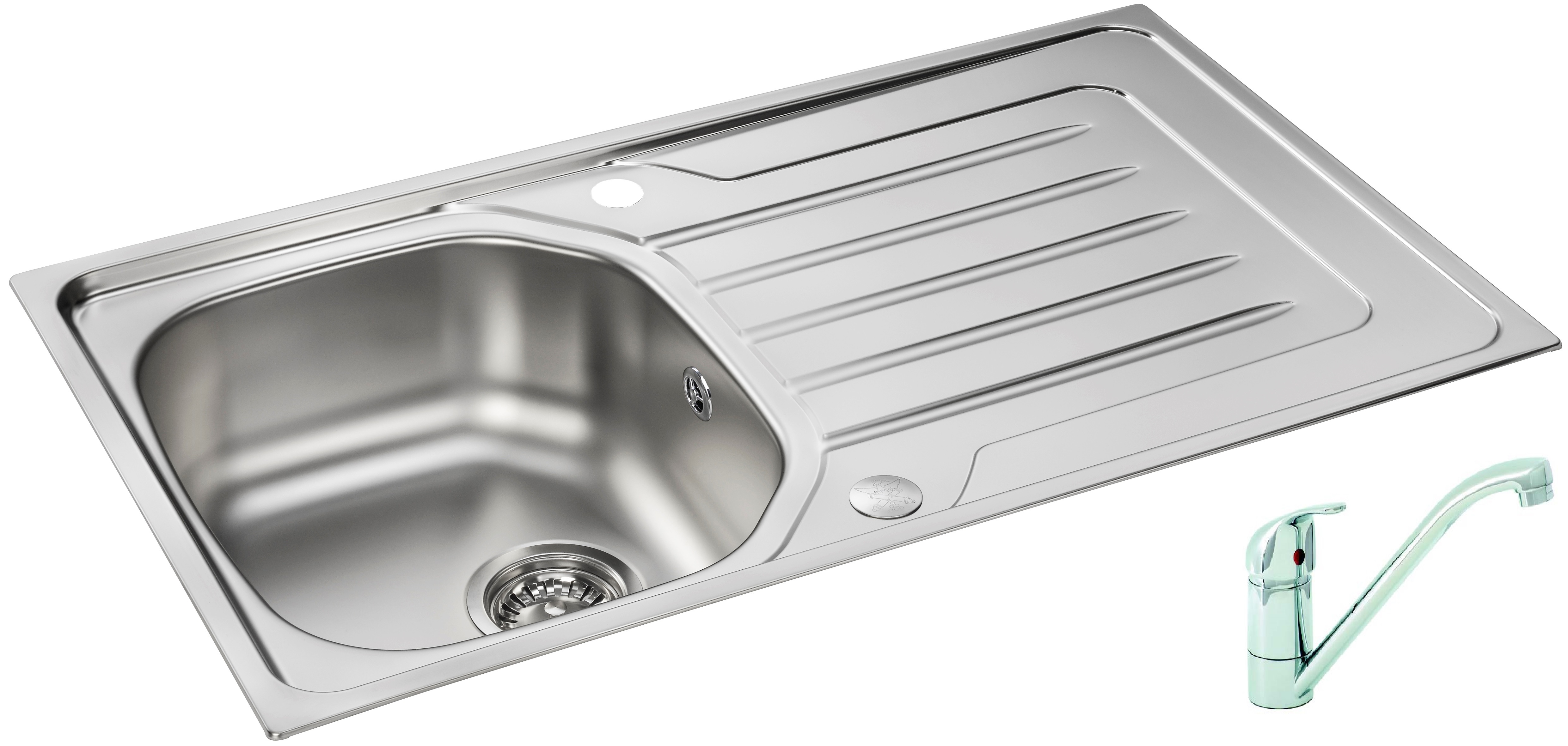 CARRON ONDA90 SINK AND TAP SET SINGLE BOWL S/S
