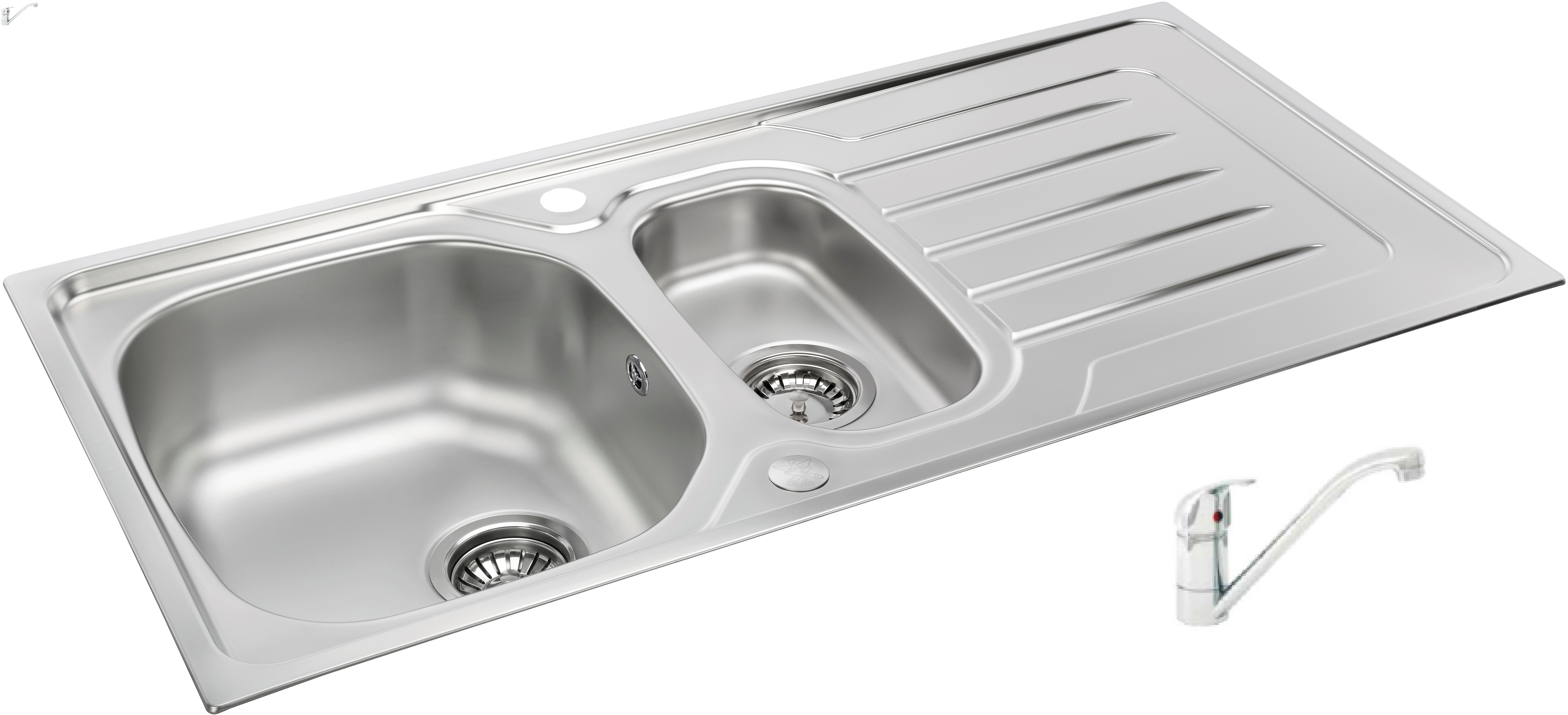 CARRON ONDA SINK AND TAP SET BOWL & HALF S/S