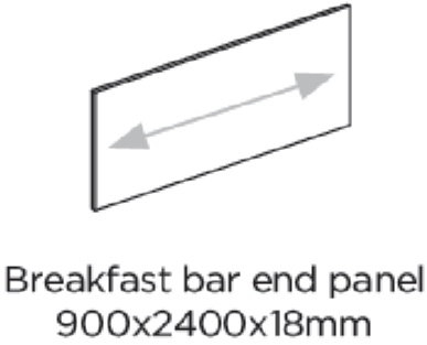 BREAKFAST BAR END PANEL 2400X900MM - BELSAY