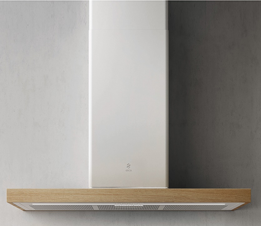 BIO 90CM WHITE+OAK WOOD HOOD
