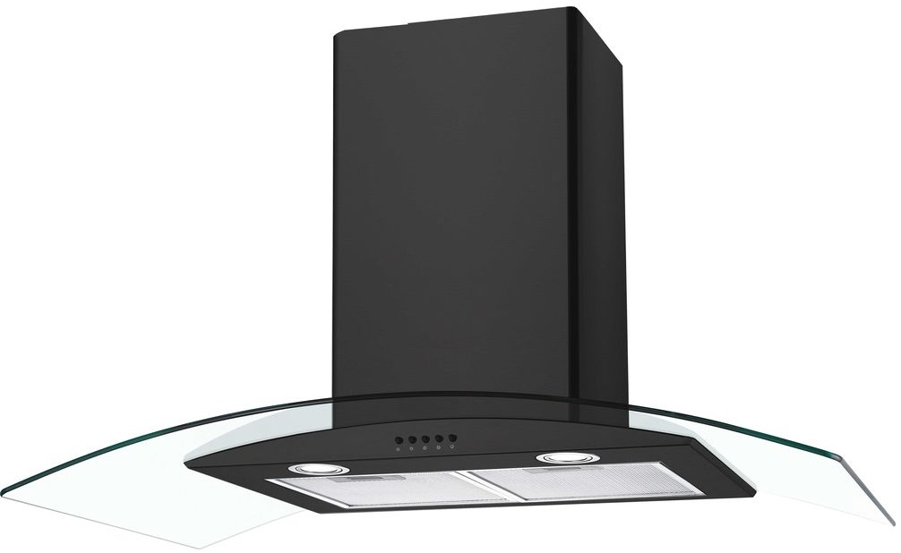 CANDY  90CM CURVED GLASS HOOD BLACK INC CARBON FILTER5