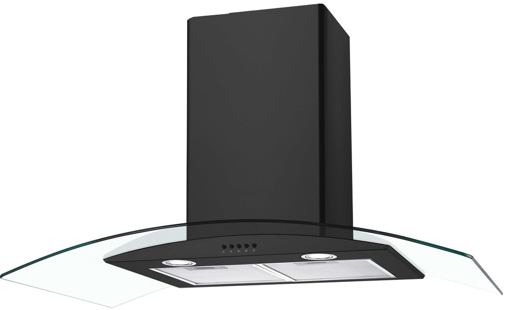 CANDY 90CM CURVED GLASS HOOD BLACK INC CARBON FILTER5