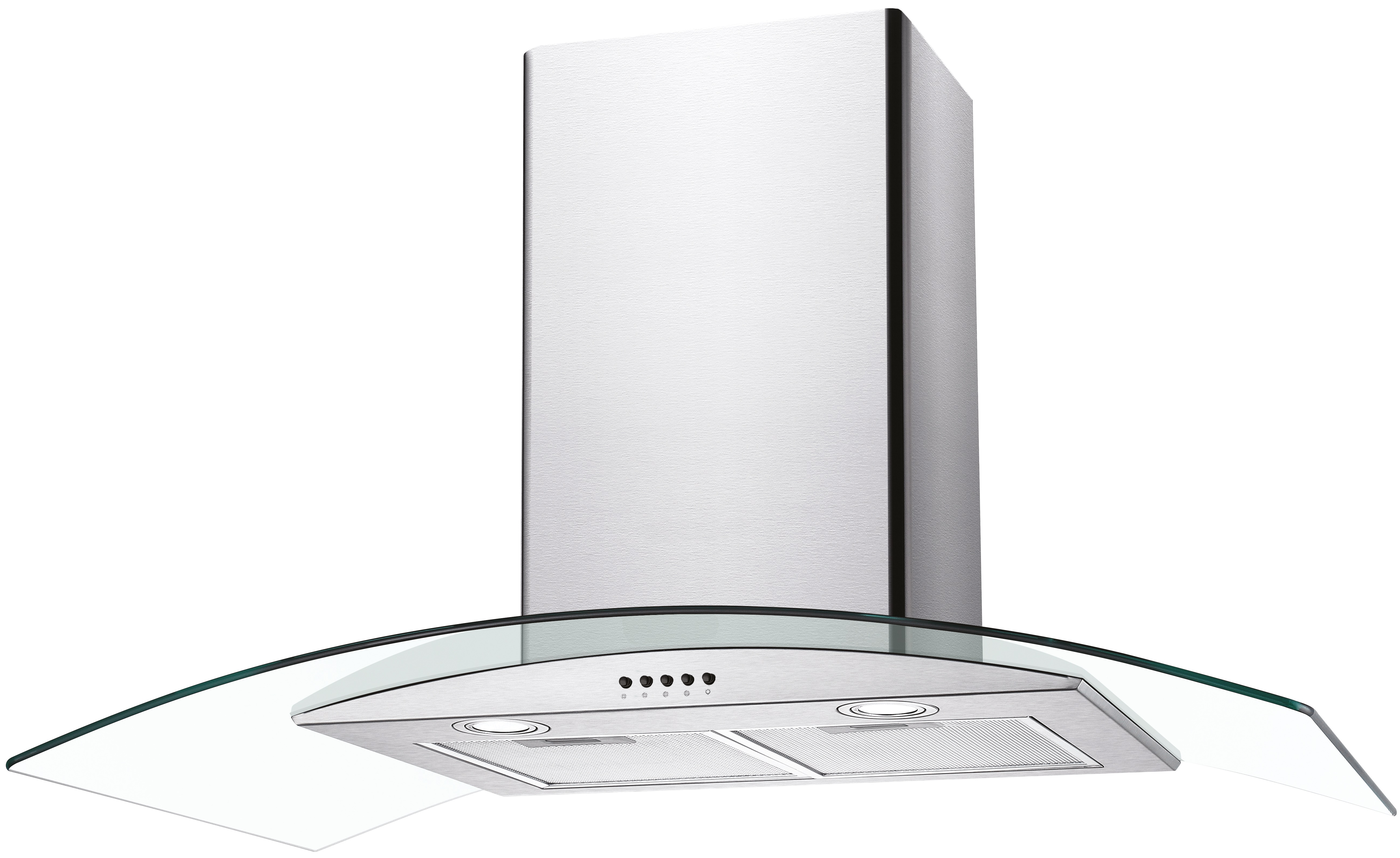 CANDY 90CM CURVED GLASS HOOD S/S INC CARBON FILTER