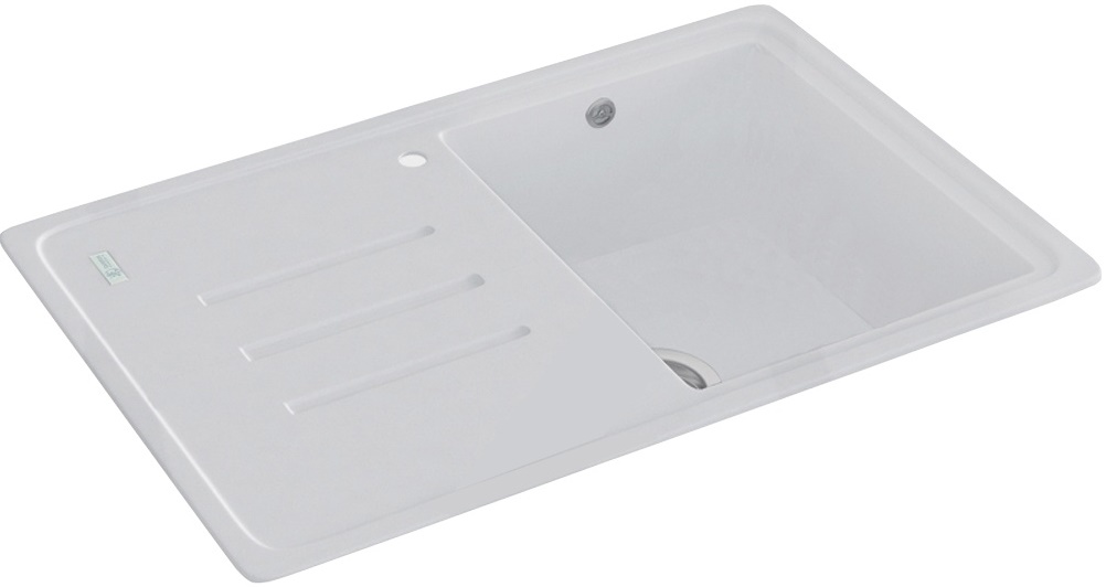 CARRON DEBUT 100 SINGLE BOWL GRANITE SINK POLAR WHITE