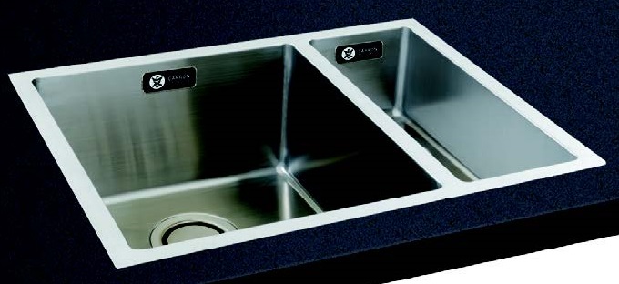 CARRON DECA 150 BOWL AND HALF S/S SINK RH SMALL BO