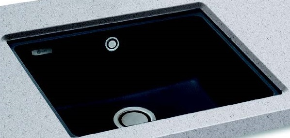 CARRON FIJI 100 SINGLE BOWL UNDERMOUNT GRANITE SINK - JET BLACK