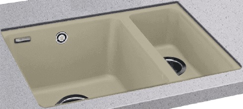 CARRON FIJI 150 BOWL & HALF UNDERMOUNT GRANITE SINK - CHAMPAGNE