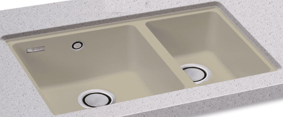 CARRON FIJI 150 BOWL & HALF UNDERMOUNT GRANITE SINK - CHAMPAGNE