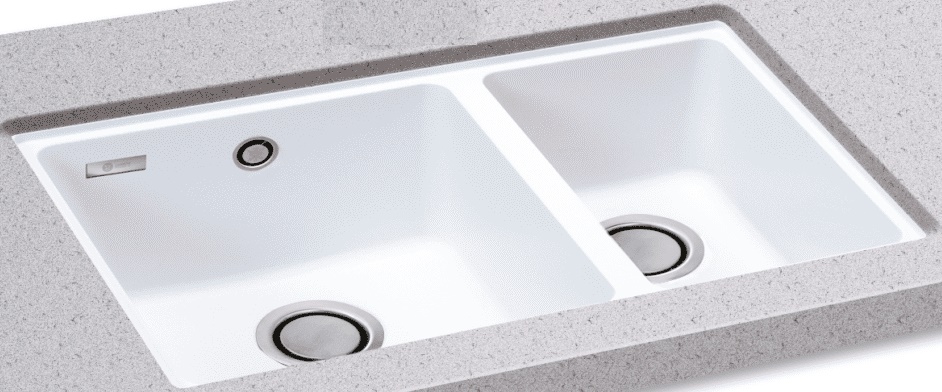 CARRON FIJI 150 BOWL & HALF UNDERMOUNT GRANITE SINK - POLAR WHITE125.0435.708