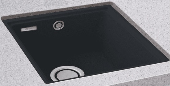 CARRON FIJI 90 SINGLE BOWL UNDERMOUNT GRANITE SINK - JET BLACK