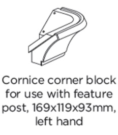 CORNICE CORNER BLOCK USE WITH FEATURE POST LEFT