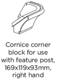 CORNICE CORNER BLOCK USE WITH FEATURE POST RIGHT