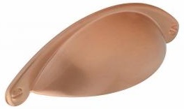 BRIGHT COPPER CUP HANDLE 95MM (64MM CENTRES)