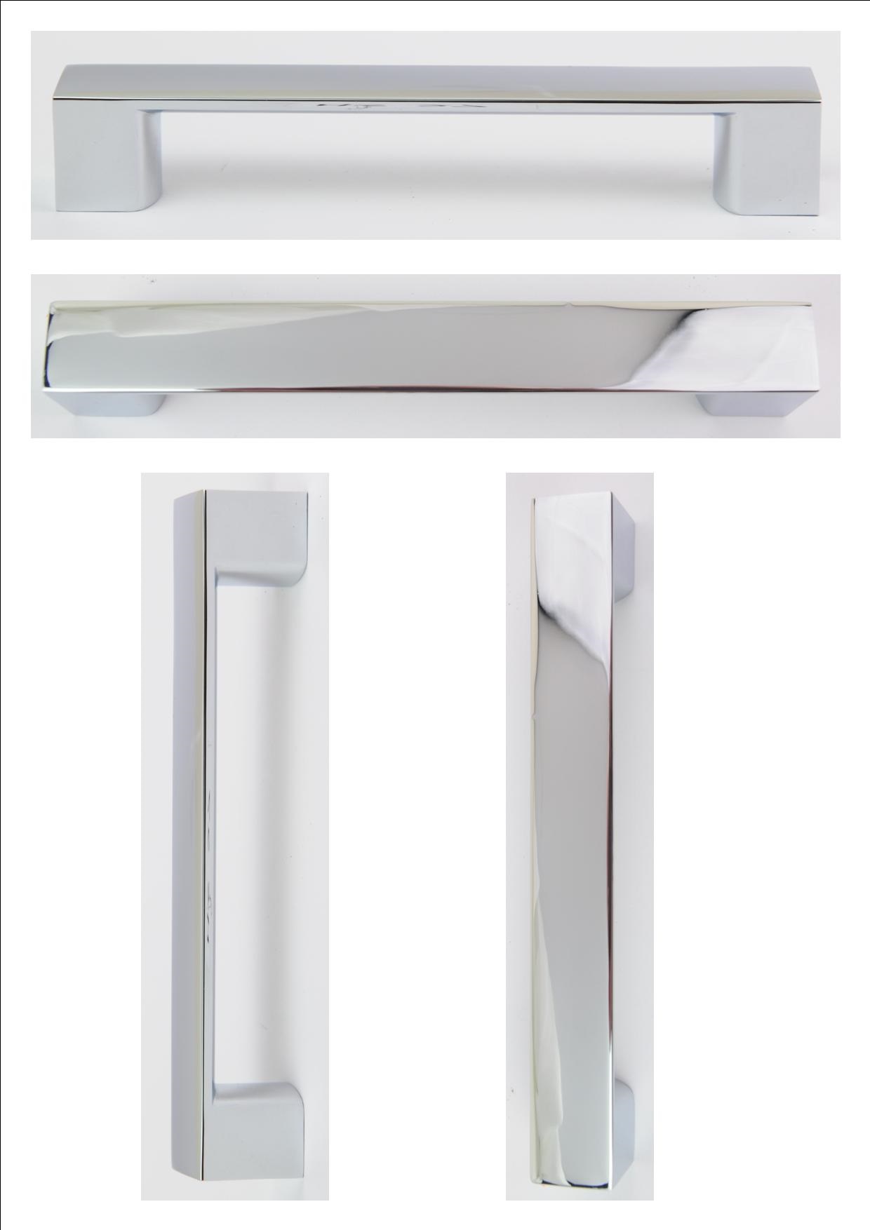CHROME D HANDLE 160MM (128MM CENTRES) - OLD CODE HS27