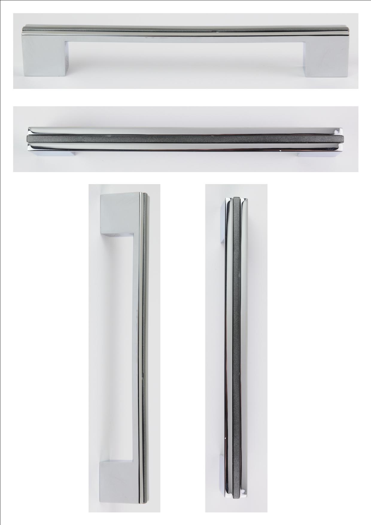 POLISHED CHROME INSERT HANDLE 200MM (160/192MM CENTRES) - OLD CODE HS22
