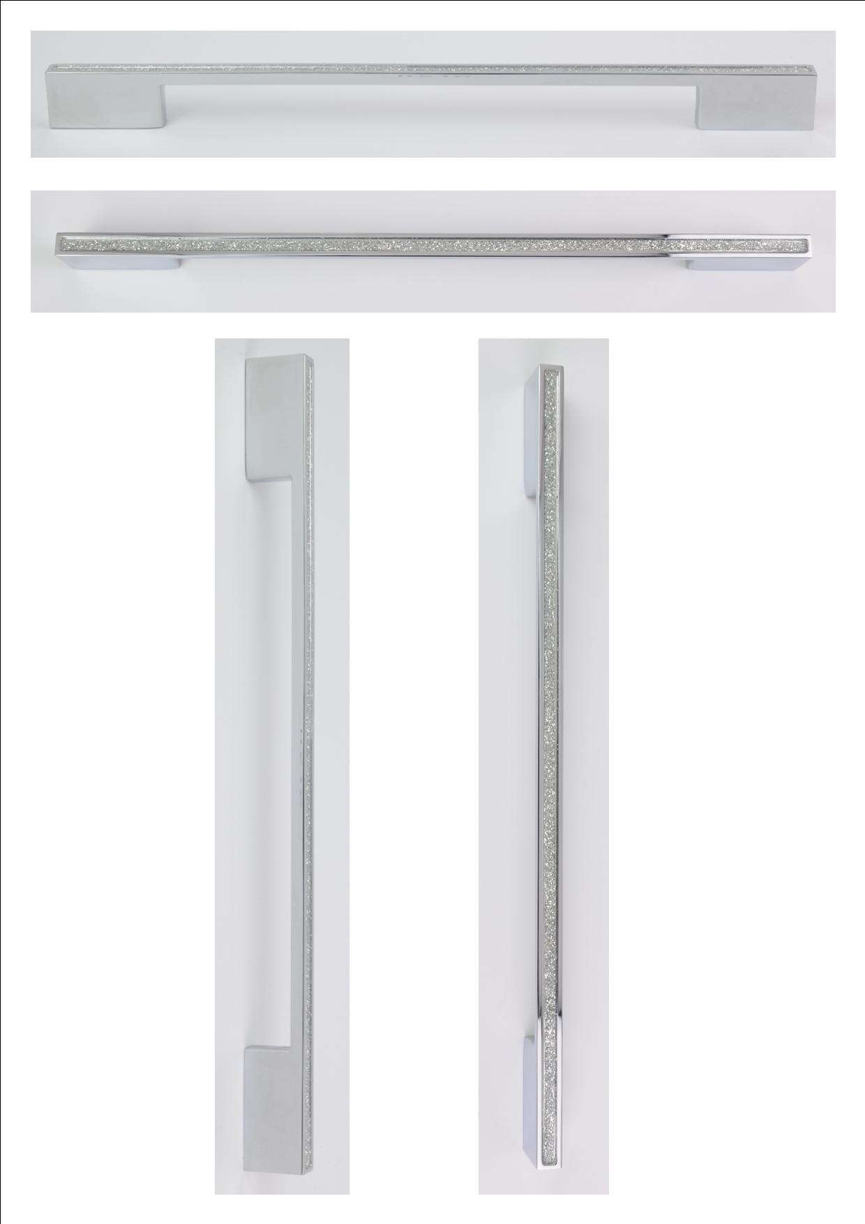 LARGE GLITTER D HANDLE 325MM (288/320MM CENTRES) - OLD CODE HS14