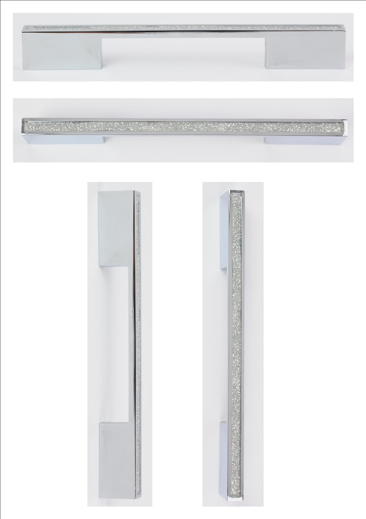 GLITTER D HANDLE 200MM 9190/192MM CENTRES) - OLD CODE HS13