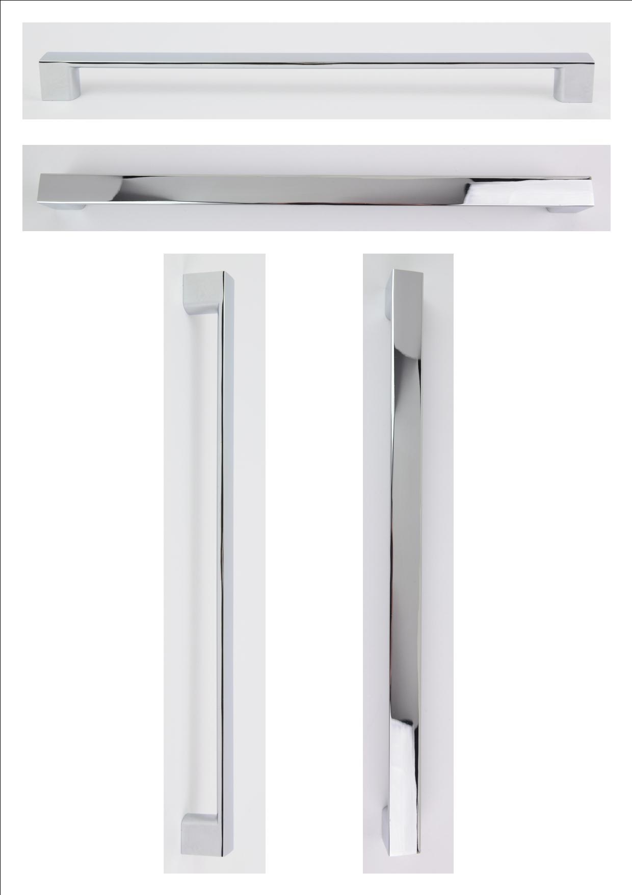 POLISHED CHROME D HANDLE 344MM (320MM CENTRES) - OLD CODE HS21