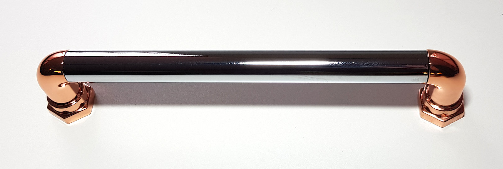 STEAMPUNK HANDLE CHROME & COPPER 180MM (160MM CENTRES)