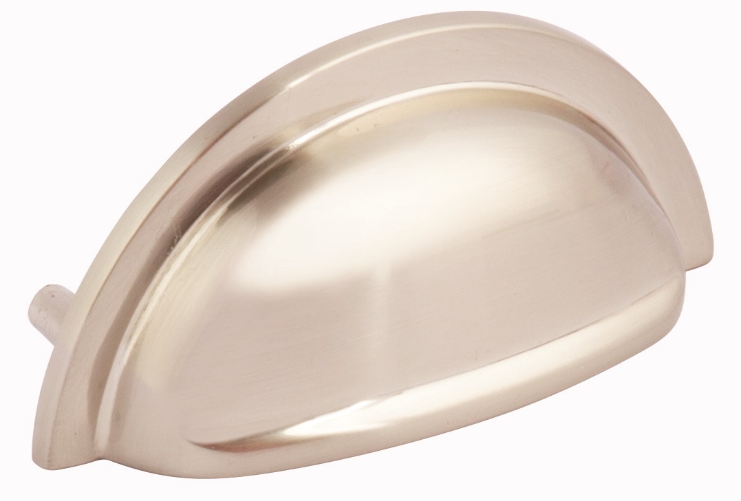 BRUSHED NICKEL CUP HANDLE 92MM (76MM CENTRES) - OLD CODE HS60