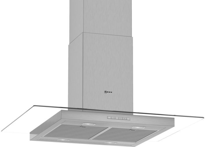 NEFF 90X68CM FLAT GLASS ISLAND HOOD S/S & GLASS