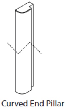 2400X100X50MM CURVED END PILLAR