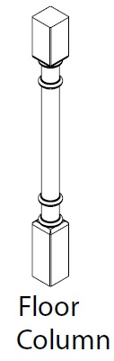 950X80X80MM FLOOR COLUMN