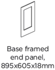FRAMED BASE END PANEL 895X605X18MM
