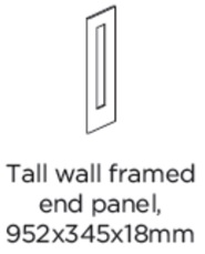 TALL WALL FRAMED END PANEL 952X345X18MM