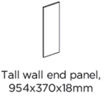TALL WALL END PANEL 954X370X18MM