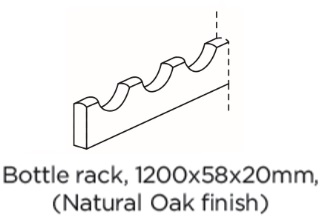 BOTTLE RACK 1200X58X20 OAK FINISH