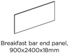 BREAKFAST BAR PANEL 2400X900X18MM