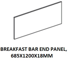 BREAKFAST BAR END PANEL 685X1200X18MM