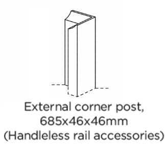 EXTERNAL CORNER POST 685X46X46MM
