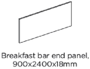 2400X900X18MM BREAKFAST BAR END PANEL