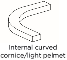 INTERNAL CURVED CORNICE/PELMET