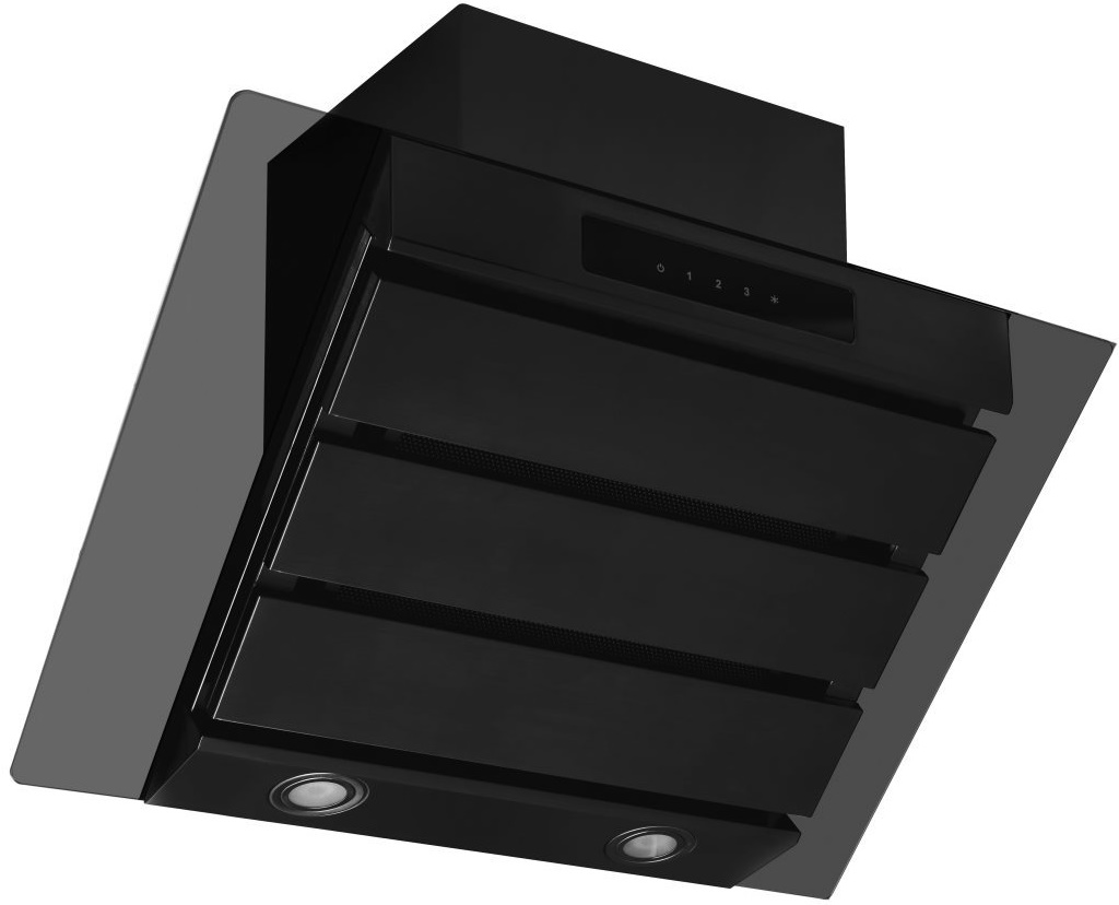 CAPLE SPIRIT 600MM BLACK GLASS HOOD