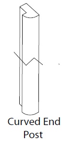 CURVED END POST 2400X80X40.5MM VIVO MATT