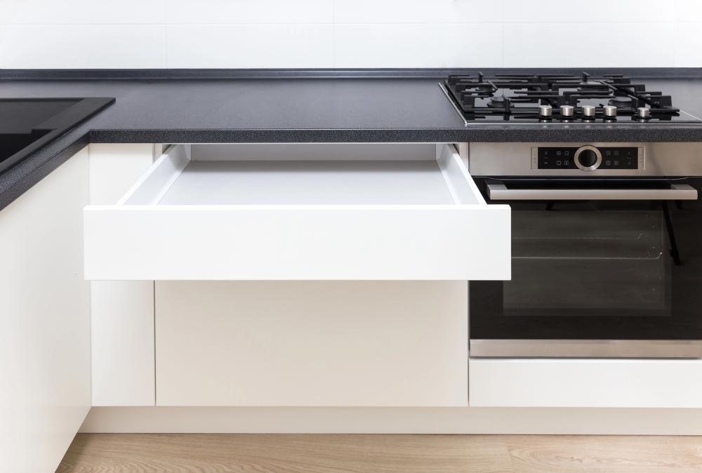 handleless kitchen cabinet and rail system